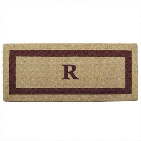 Nedia Home Nedia Home 02074R Single Picture - Brown Frame 24 x 57 In. Heavy Duty Coir Doormat - Monogrammed R O2074R